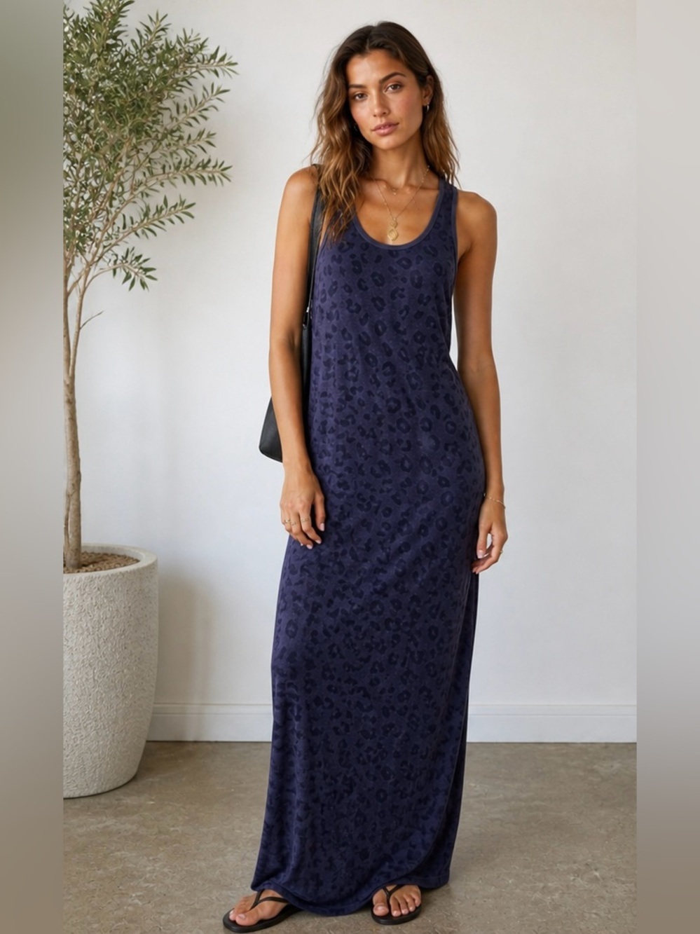Zoe Karssen Navy Leopard Print Maxi Dress